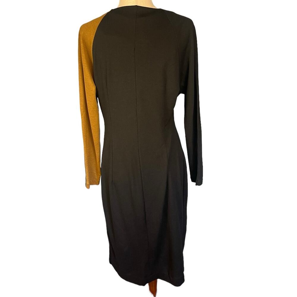 Ronen Chen Nelly Colorblock Long Sleeve Asymmetrical Sheath Dress Size 10 NWT - Picture 7 of 8
